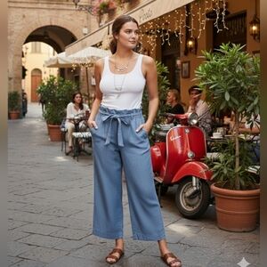 Velvet Heart Chambray Blue High Waist Pants